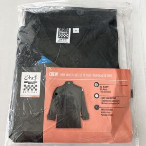 New Chef Revival Chef's Cool Crew Jacket Unisex SIZE M Black Poly Blend J061BK